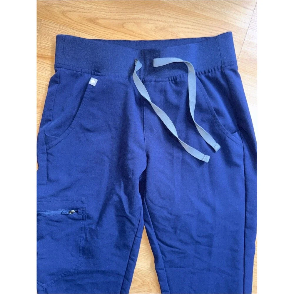 Figs Navy Jogger Pants Drawstring High Waist XXXS Petite